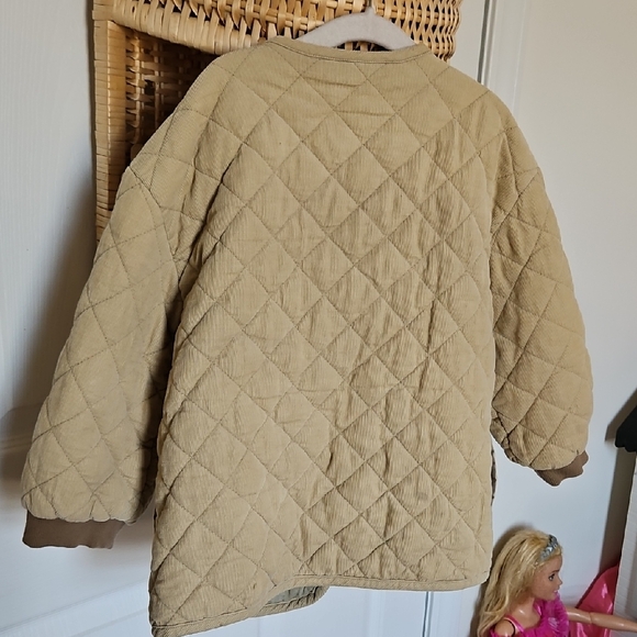 Zara Kids Beige Quilted Cord Puffer Jacket - Picture 5 of 7